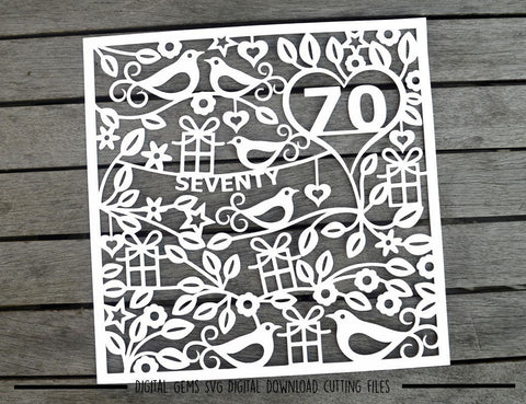 Download 70th Birthday Paper Cut Svg Dxf Eps Files So Fontsy