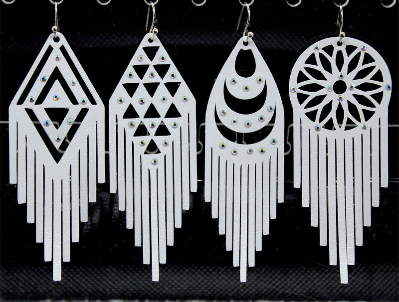 Download 8 Fringe earrings, Faux leather earring, Geometric ...