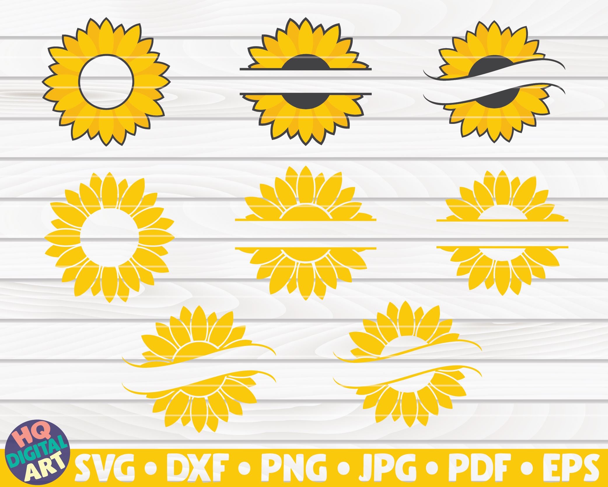 Free Free 107 Sunflower Split Monogram Svg SVG PNG EPS DXF File