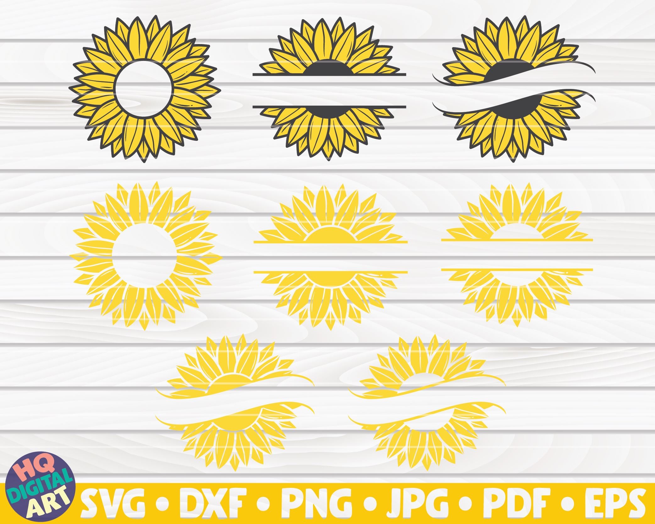 Free Free Sunflower Split Monogram Svg SVG PNG EPS DXF File