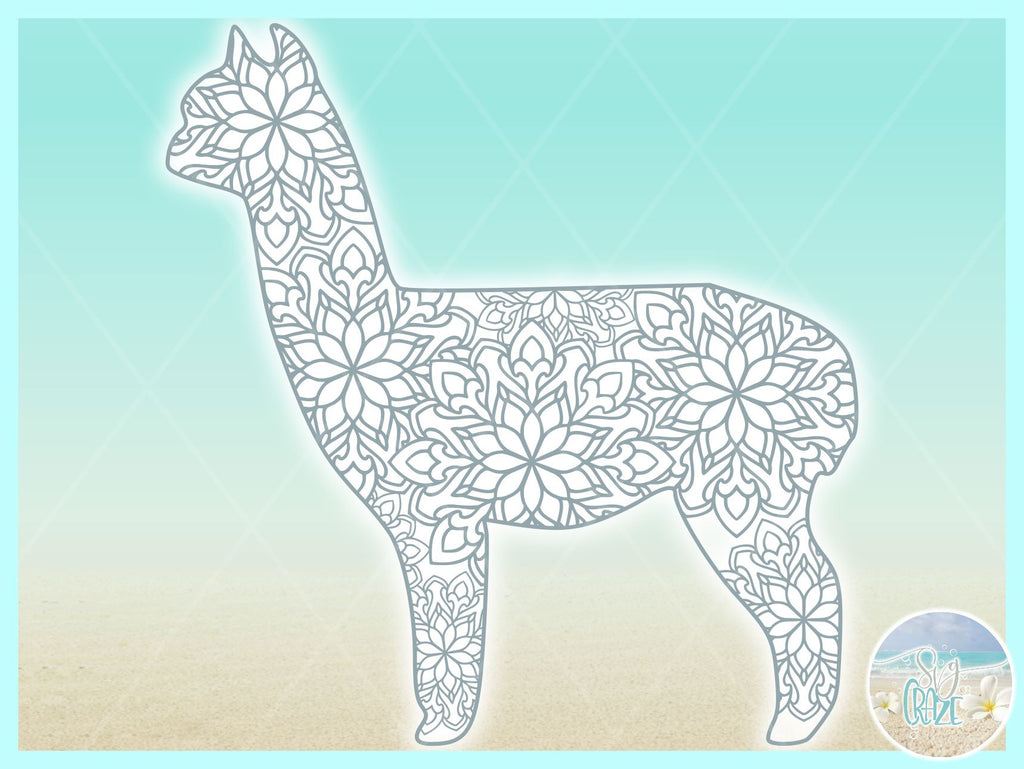 Download Alpaca Or Llama Mandala Zentangle SVG - So Fontsy
