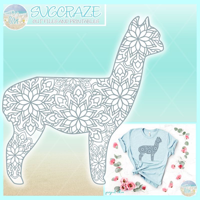 Download Alpaca Or Llama Mandala Zentangle SVG - So Fontsy