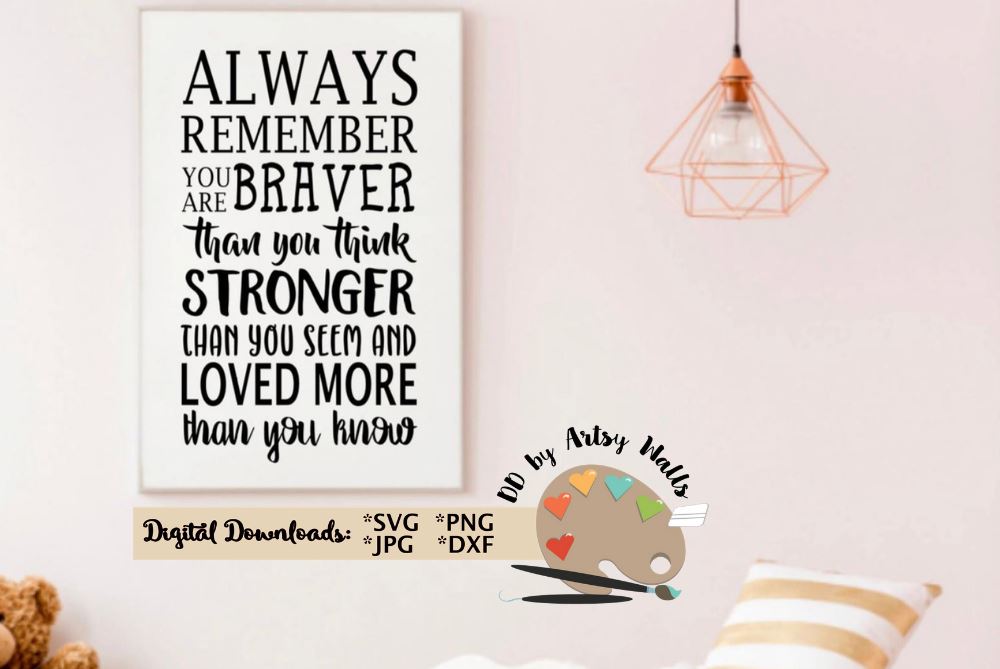 Download Always Remember You Are Braver Svg Baby Nursery Decal Svg Dxf File So Fontsy