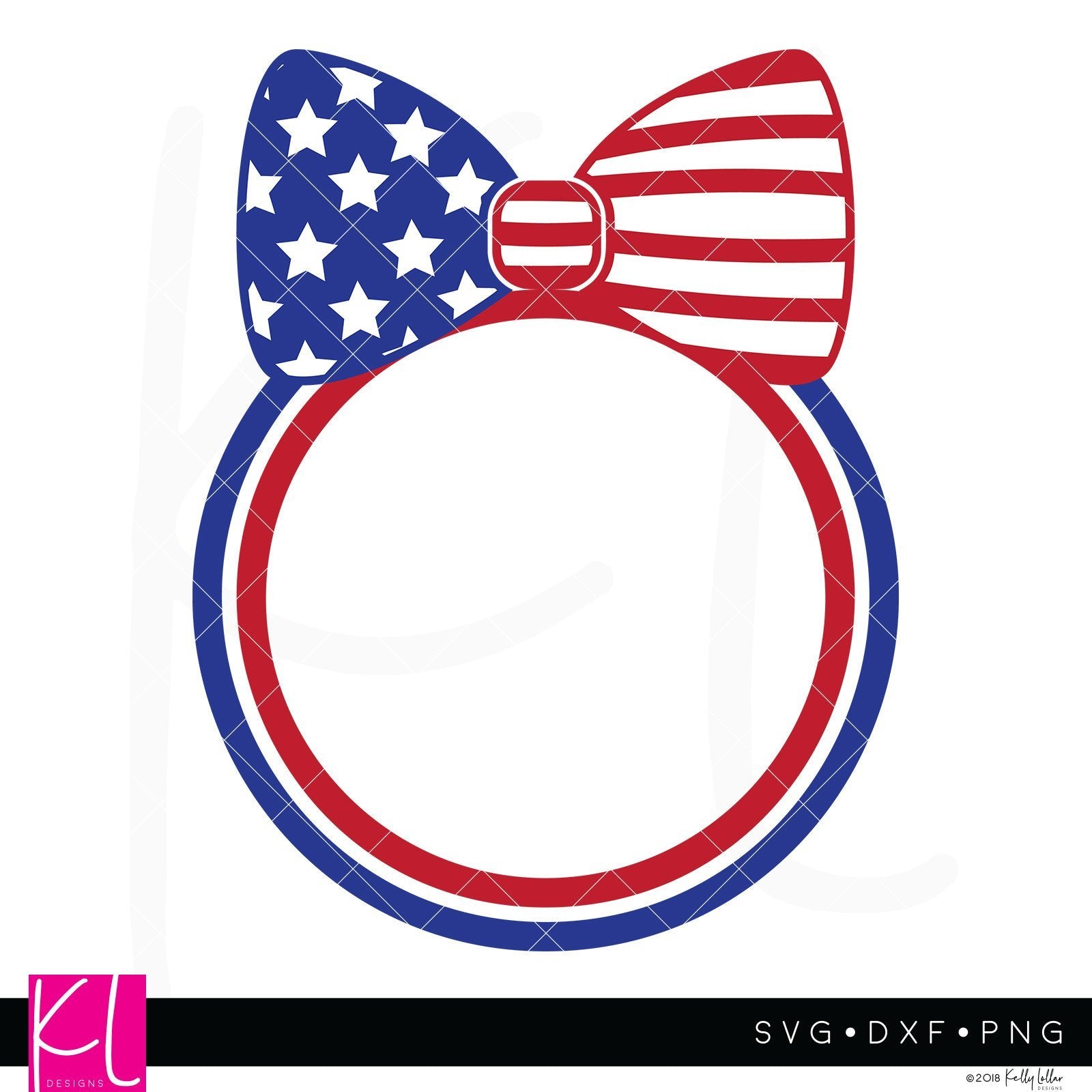 Download American Flag Bow Circle Monogram So Fontsy