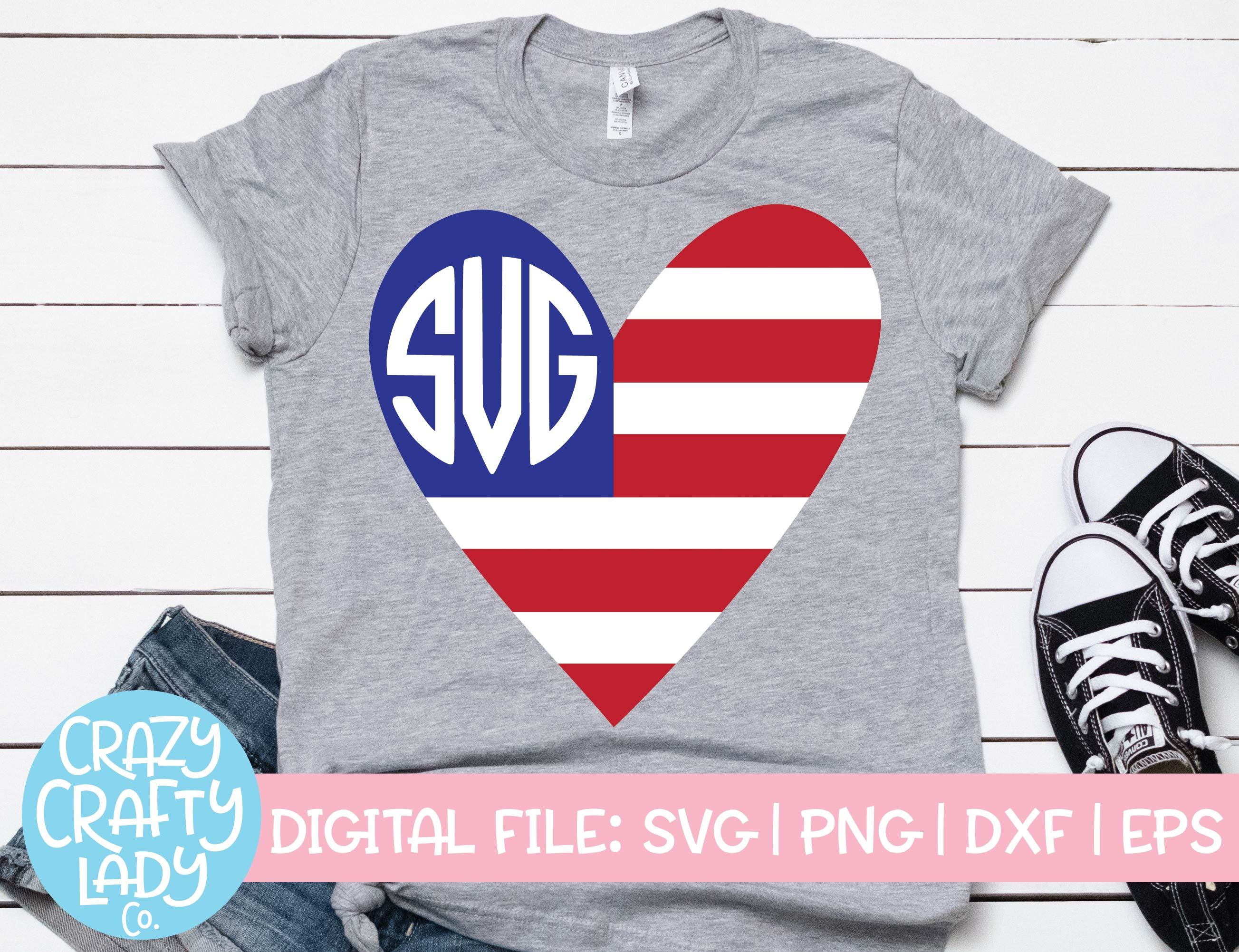 Download American Flag Heart Monogram Frame 4th Of July Svg Cut File So Fontsy