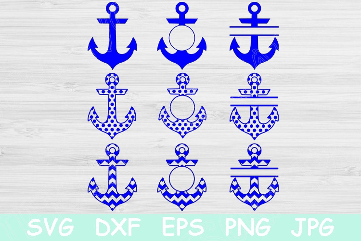 Download Split Anchor Monogram Svg Circle Frame Chevron And Polka Dot Anchor Svg Cut Files For Cricut And Silhouette Nautical Svg Graphic Designs Templates Materials Truongsinhhoc Com Vn