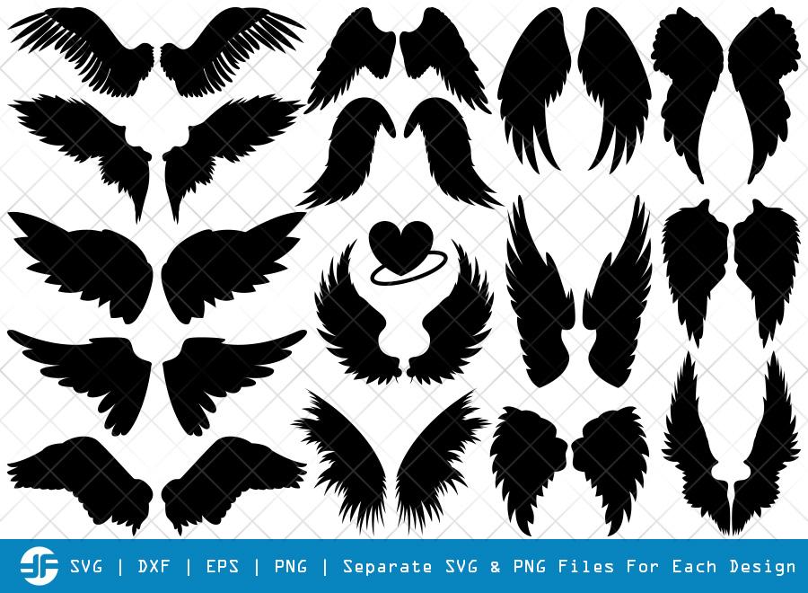 Download Angel Wings Svg Cut Files Fairy Wings Silhouette Bundle So Fontsy