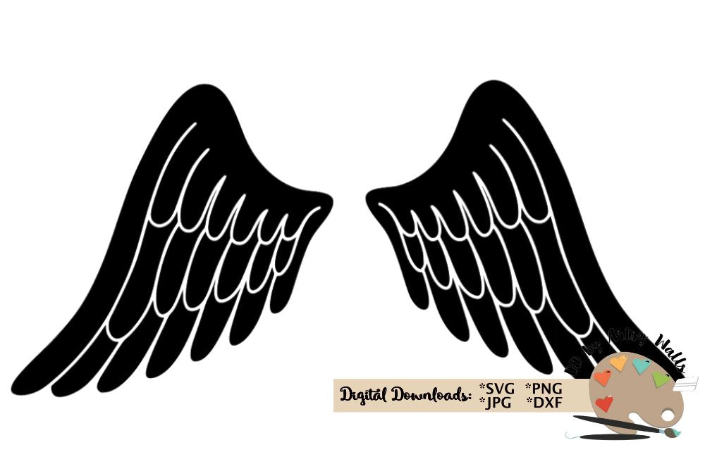 Download Angel Wings Svg In Loving Memory Diy Decal Memorial Decal Svg Dxf Cut File So Fontsy