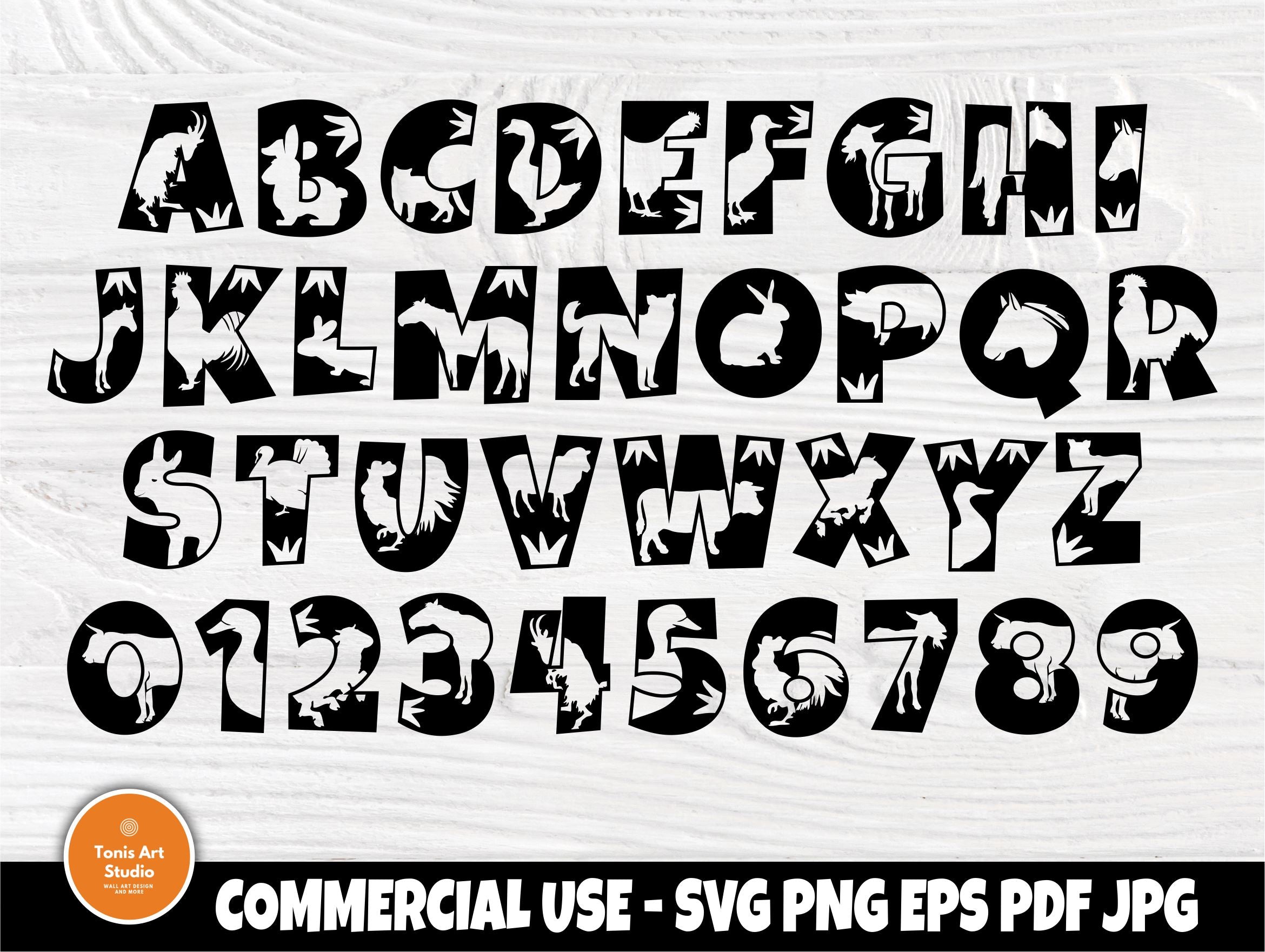 Download Animal Alphabet Svg Farmhouse Font Svg So Fontsy