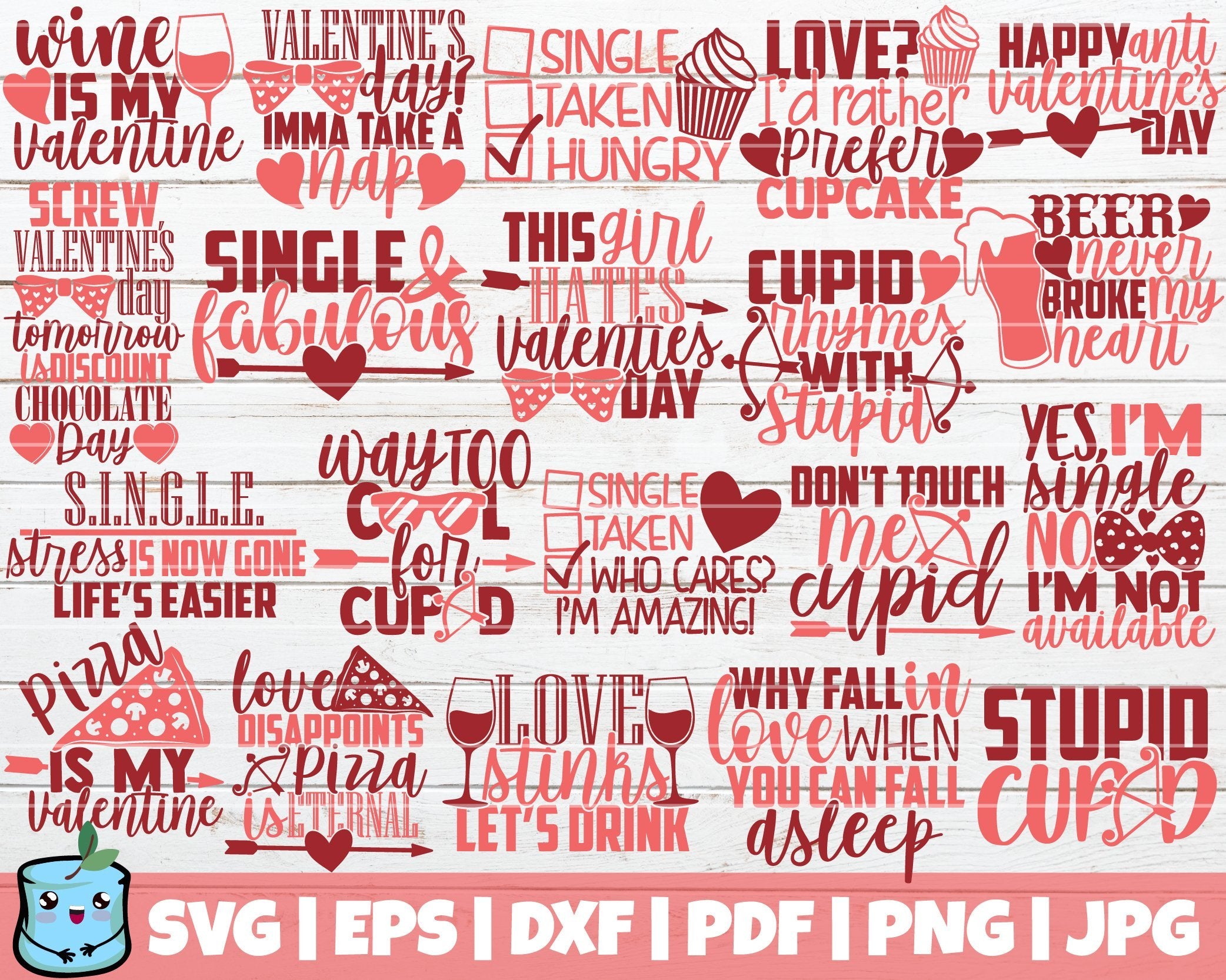 Download Anti Valentine S Day Svg Bundle Funny Valentines Svg Cut Files So Fontsy