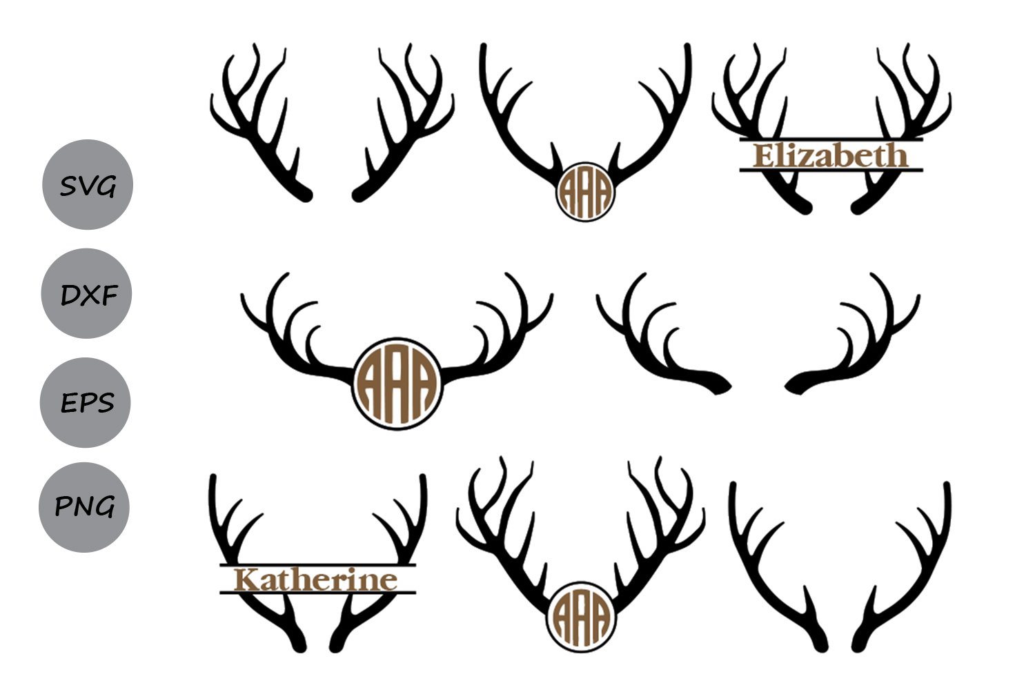 Download Antlers Monogram Deer Svg Cut Files So Fontsy