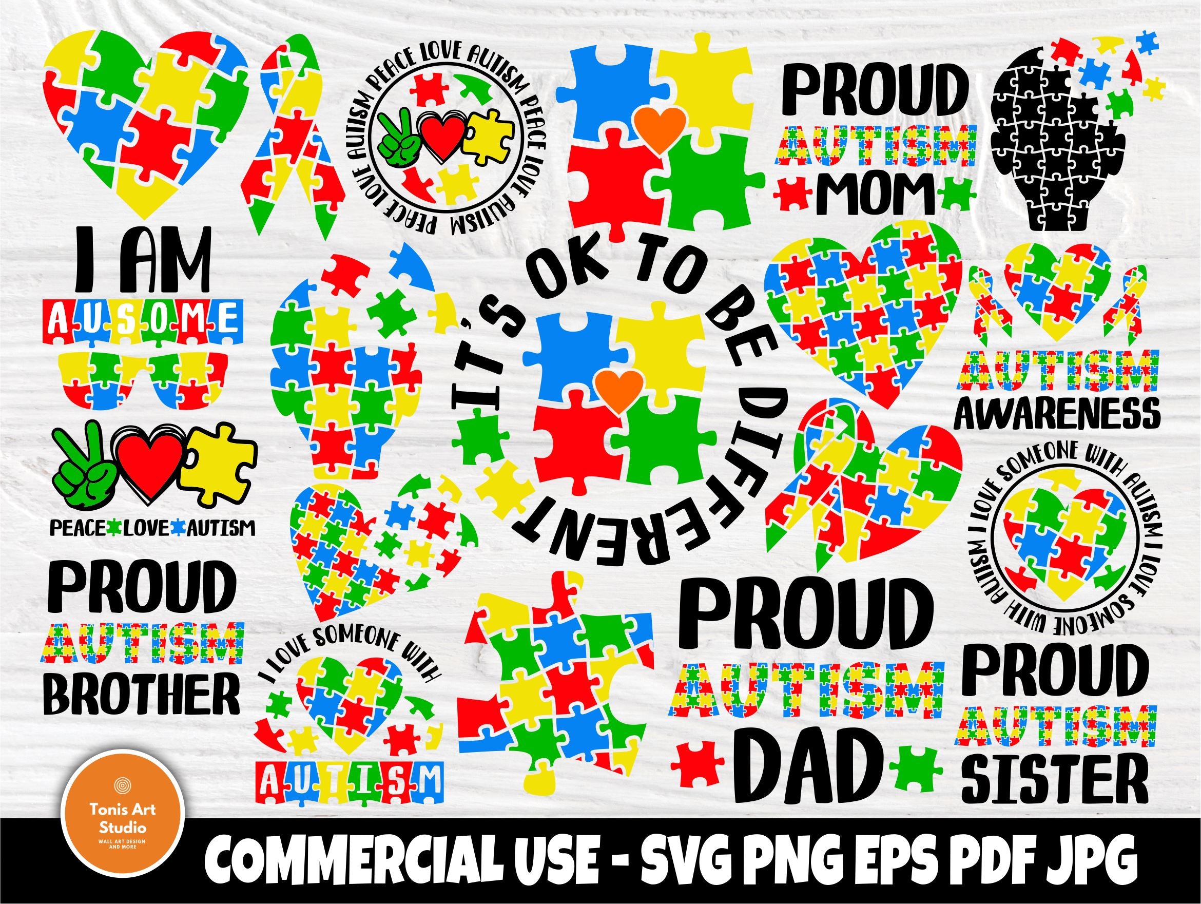 Autism Svg Bundle Autism Svg Autism Awareness Svg Autism Love Svg Autism Mom Svg Proud Autism Pack Cut Files Cricut Silhouette Png So Fontsy