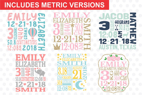 Download Baby Birth Announcement Bundle So Fontsy