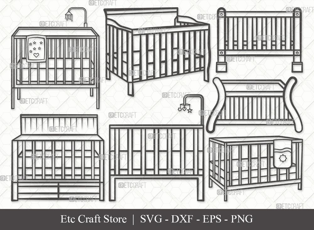 Download Baby Crib Outline Svg Cut File Baby Crib Svg Baby Svg Child Svg Bundle So Fontsy