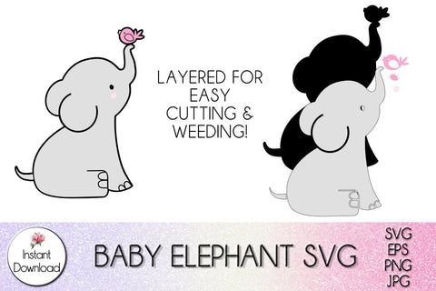 Download Baby Elephant Svg Kawaii Elephant Svg Cute Elephant So Fontsy