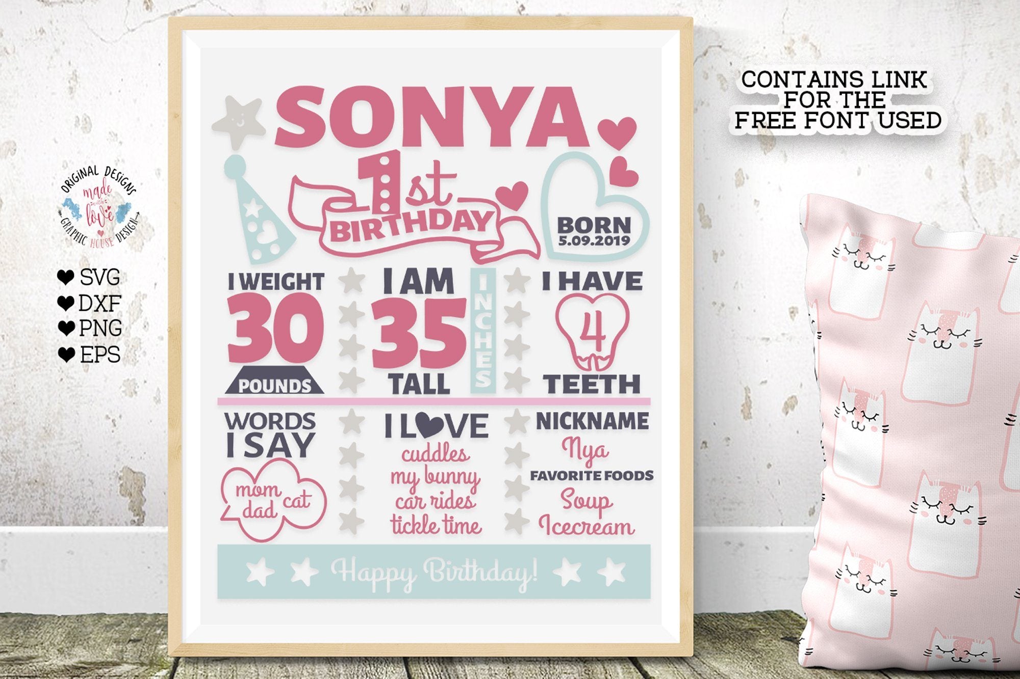 Download Baby First Birthday Chart Template So Fontsy