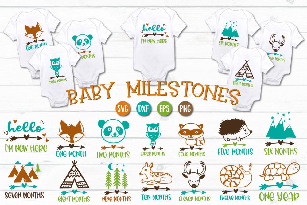 Download Baby Milestones Cut Files So Fontsy