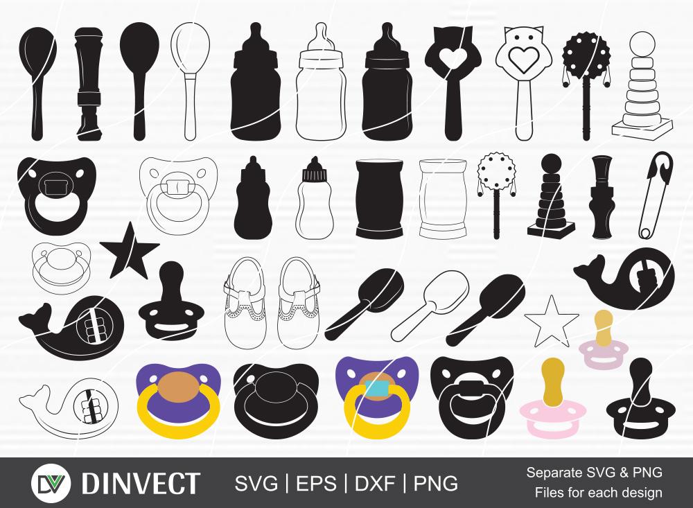 Baby Svg Bundle Nursery Svg Hand Drawn Baby Tools Baby Svg Baby Shoes Svg Pram Cot Teddy Dummy Rocking Horse Stork Silhouettes Baby Items Clipart So Fontsy