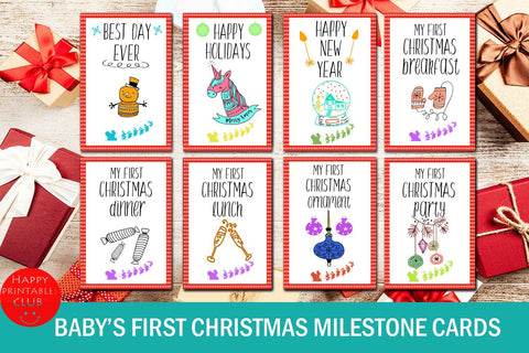 Download Baby S First Christmas Milestone Cards My First Christmas So Fontsy