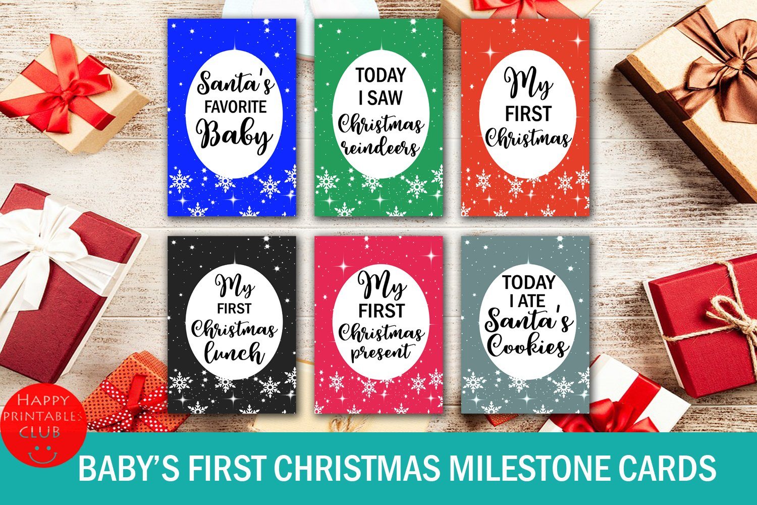 Download Baby S First Christmas Milestone Cards My First Christmas So Fontsy