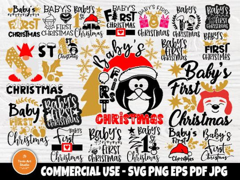 Download Baby S First Christmas Svg Bundle Svg Cut Files So Fontsy