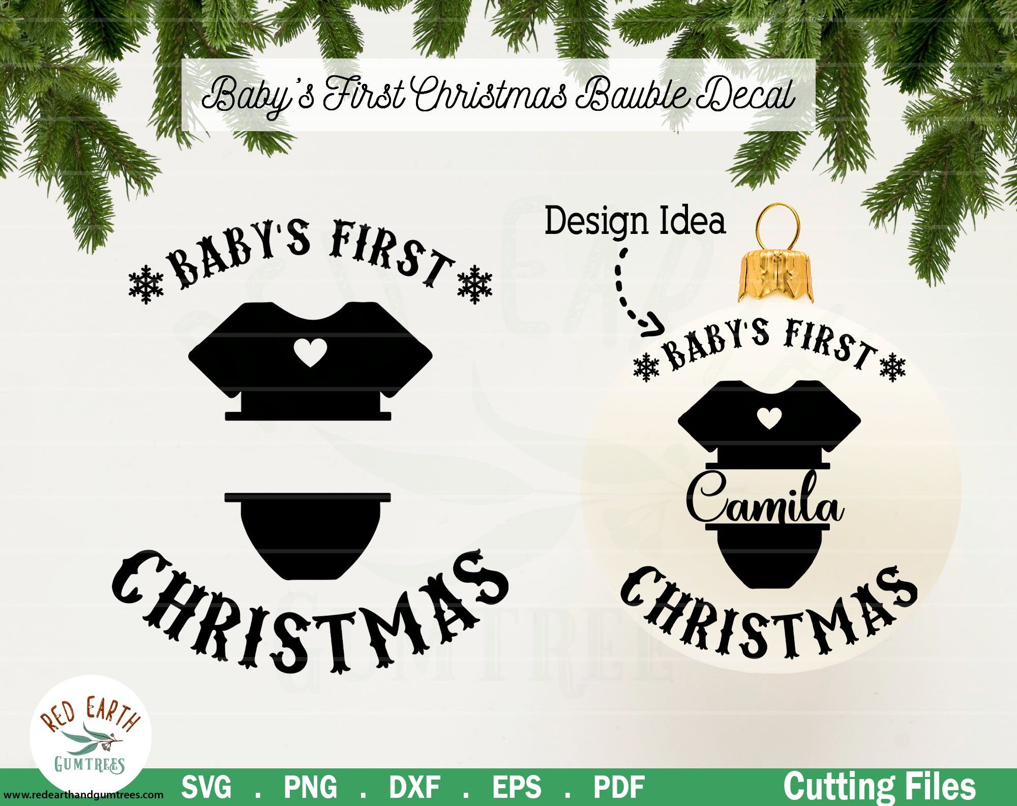 Download Babys First Tree Bauble Christmas Decal Svg Png Dxf Eps Pdf So Fontsy