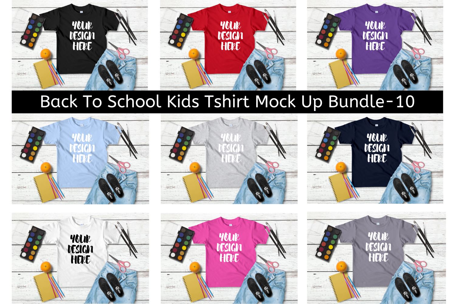 Download Back To School Kids T Shirt Mock Up Bundle 10 So Fontsy