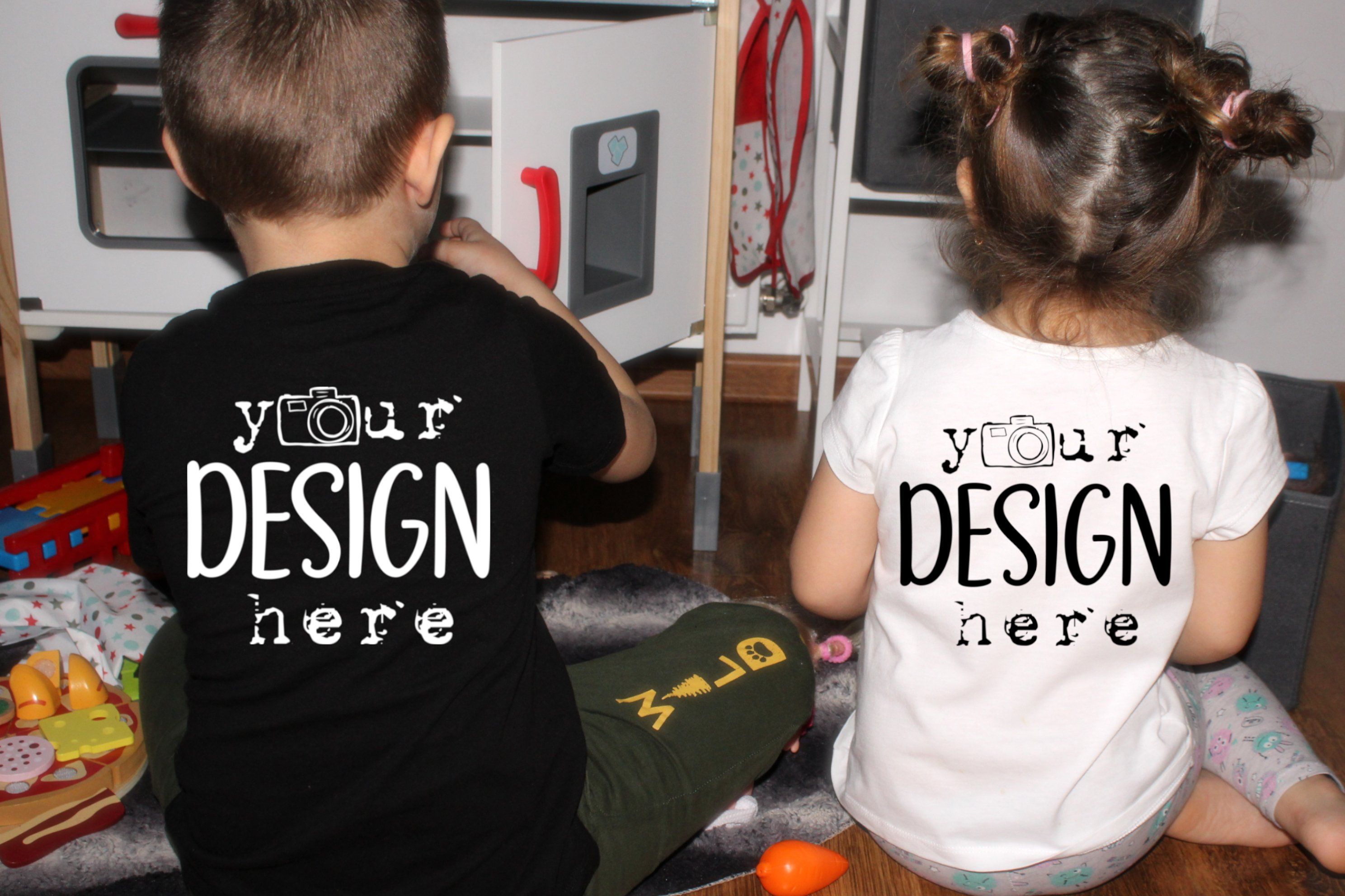 Download Back View Kids T Shirt Mockup Childrens Model Mockup Brothers Girls So Fontsy