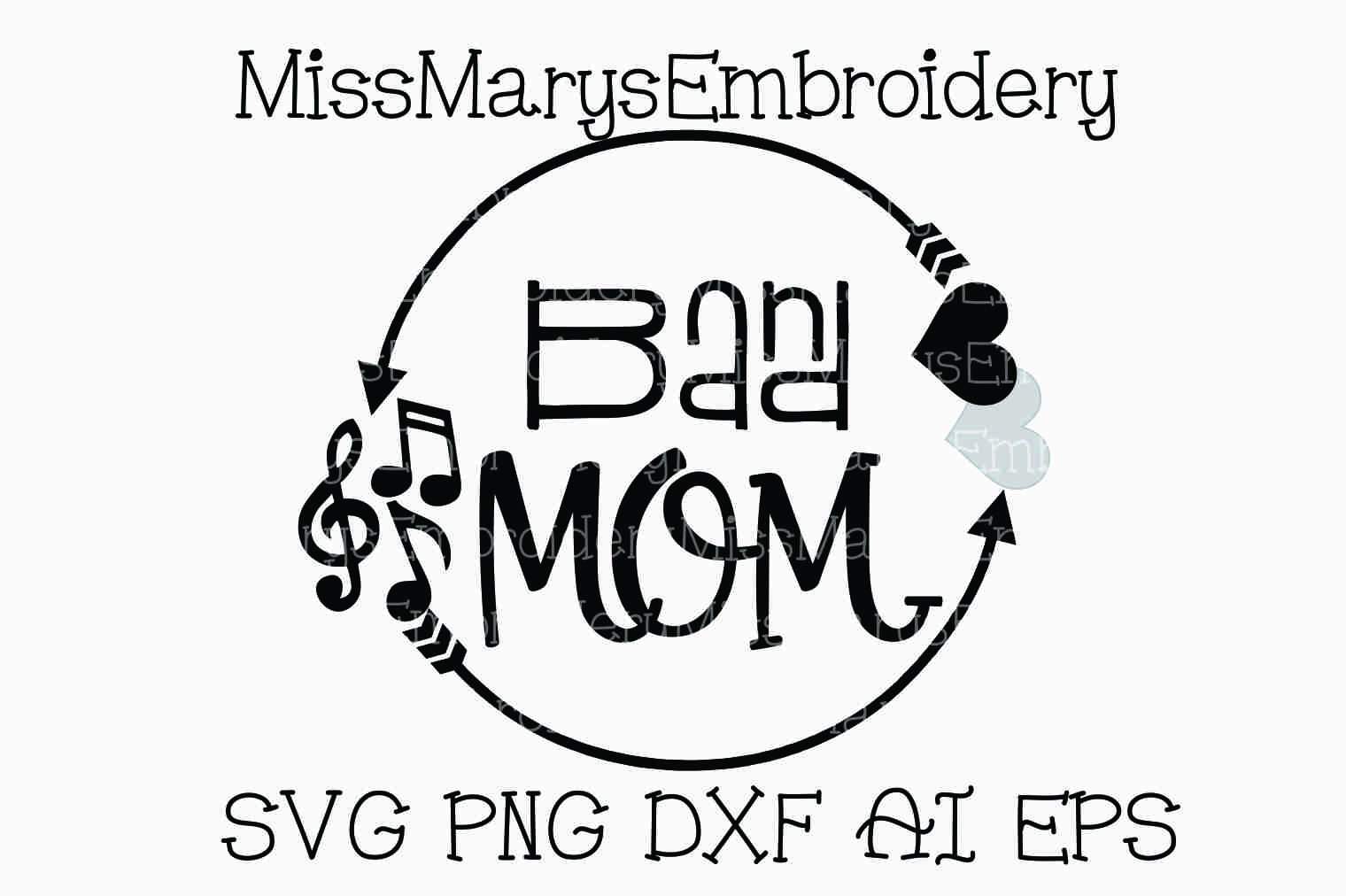 Download Band Mom Monogram Arrow Ring So Fontsy