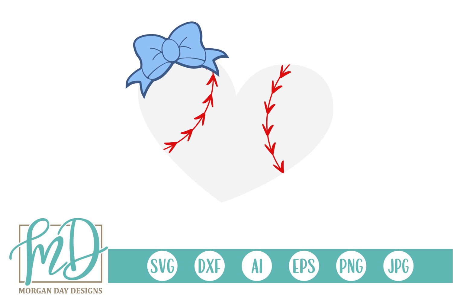 Download Baseball Heart With Bow So Fontsy