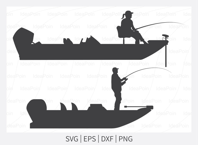 290 Bass Fishing Boat Svg SVG PNG EPS DXF File