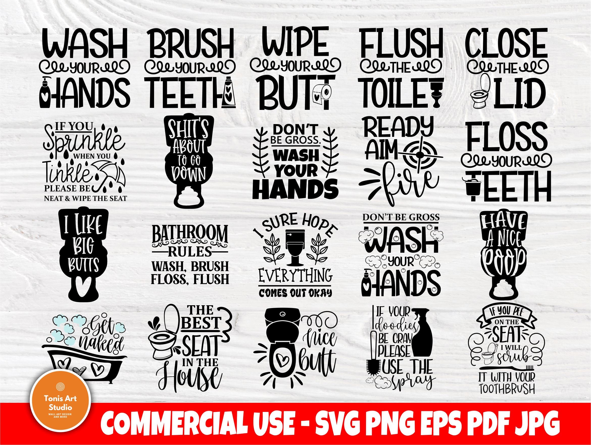 Bathroom Humor Svg Bundle Funny Bathroom Svg