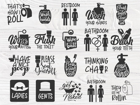 Download Bathroom Quotes Svg Bathroom Svg Bundle Restroom Sign Svg Bathroom Printable Get Naked Wash Your Hands Wipe Your Bottom So Fontsy