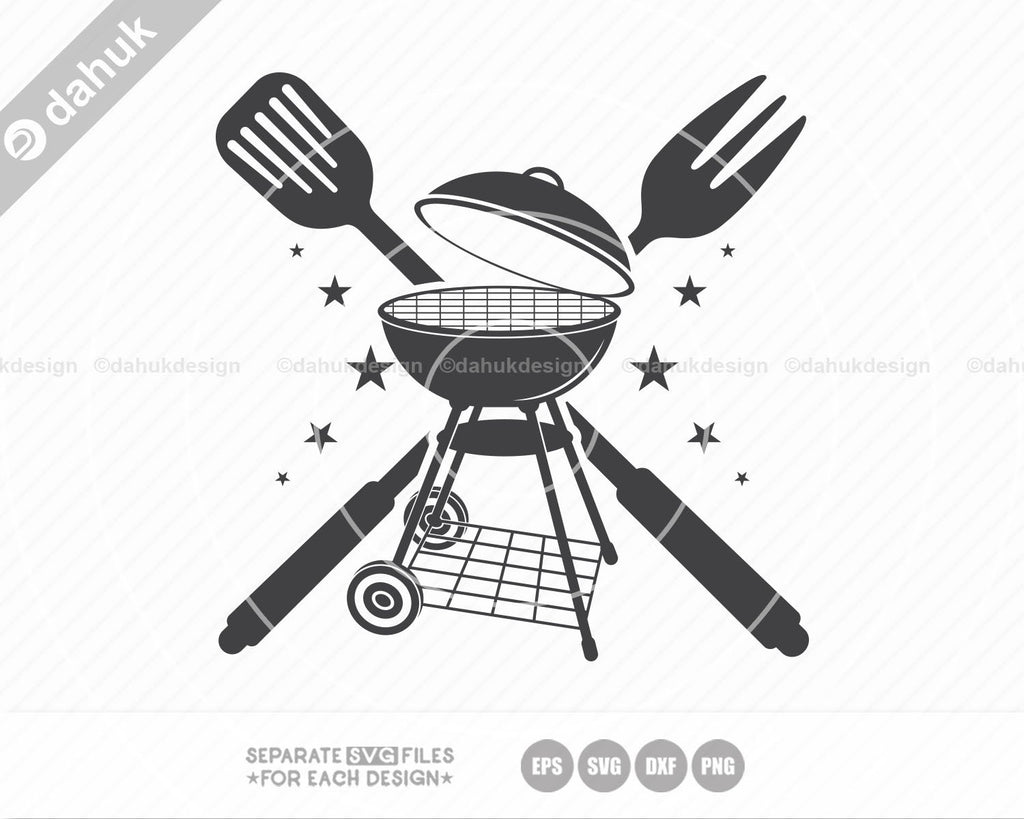 Grill Svg Cutting Files, Instant Download Bbq Clipart, Barbecue Vector ...