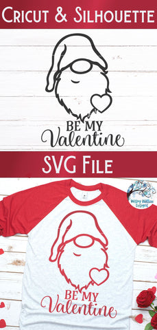 Download Be My Valentine Gnome Svg So Fontsy