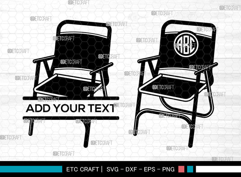 Beach Chair Monogram SVG, Beach Svg, chair Svg, Summer Svg, Split ...