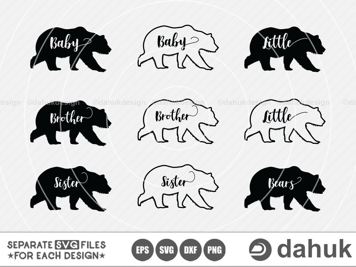 Download Bear Family Svg Bear Siblings Svg Cut File For Silhouette Svg Eps Dxf Png Clipart Cricut Design Space So Fontsy