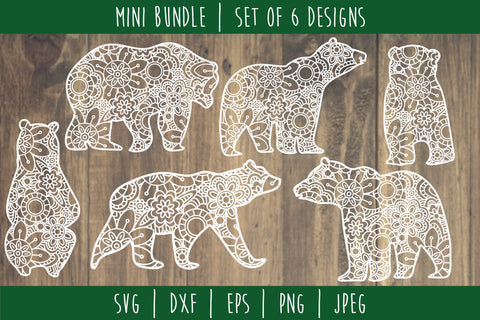Download Bear Mandala Zentangle Bundle Set Of 6 Svg So Fontsy