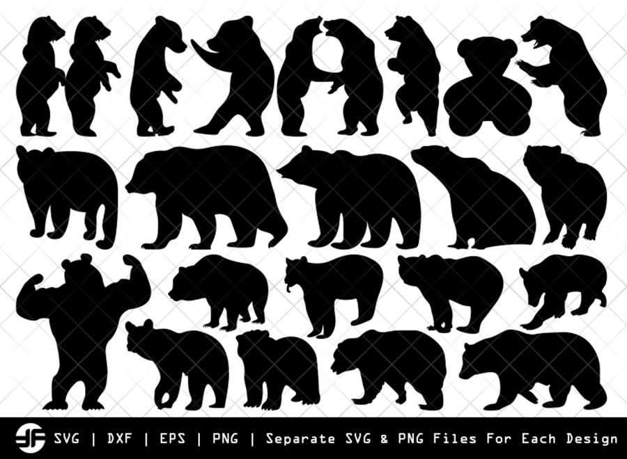 Download Bear Svg Animal Svg Silhouette Bundle Svg Cut File So Fontsy