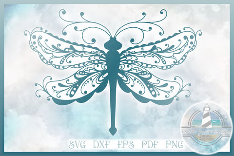 Download Beautiful Dragonfly Mandala Zentangle Svg So Fontsy