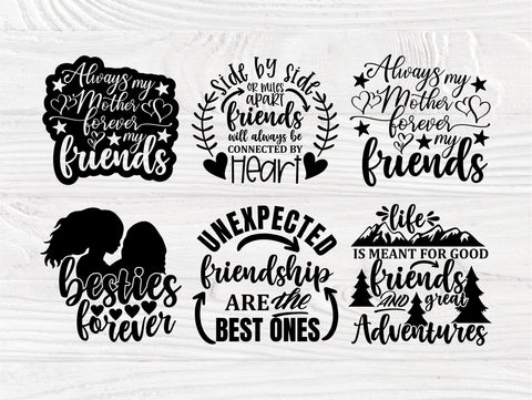 Best Friends Signs Svg Bundle Friendship Quotes So Fontsy
