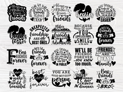 Download Best Friends Signs Svg Bundle Friendship Quotes So Fontsy