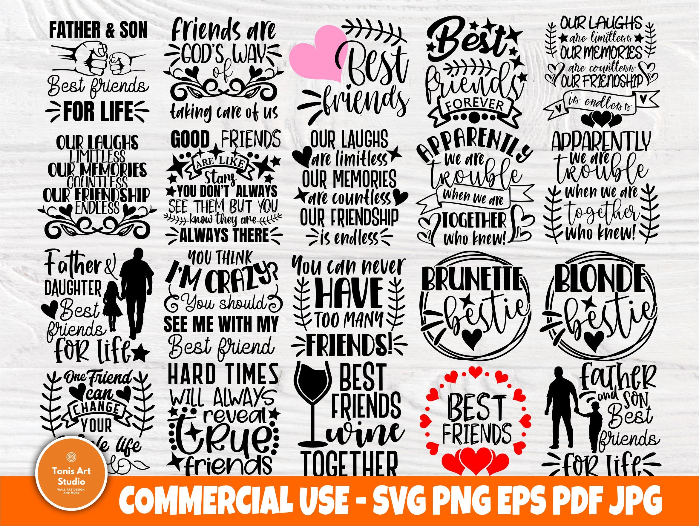 Download Best Friends Svg Bundle Friendship Svg Designs So Fontsy