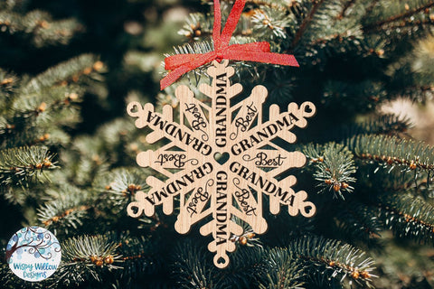 Download Best Grandma Snowflake Christmas Ornament File For Glowforge Or Laser Cutter So Fontsy