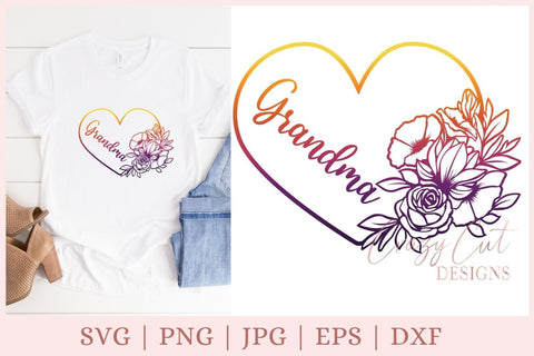 Download Best Grandma Svg Flower Heart Svg So Fontsy