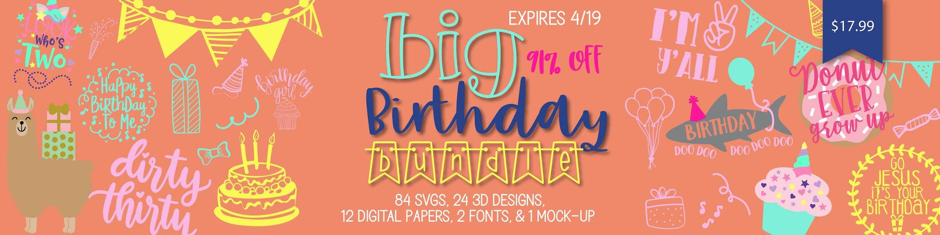 Download Big Birthday Svg Bundle So Fontsy