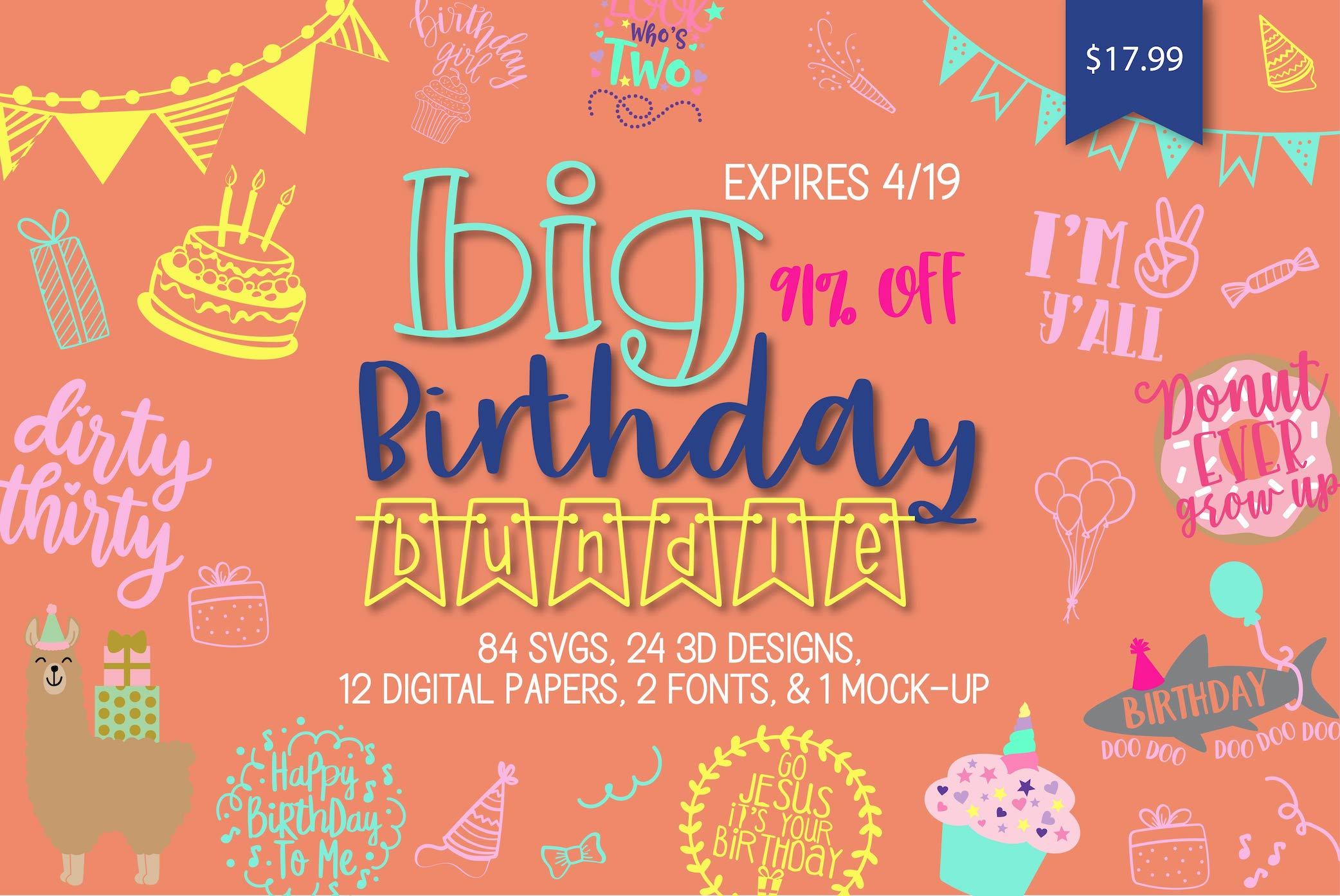 Download Big Birthday Svg Bundle So Fontsy