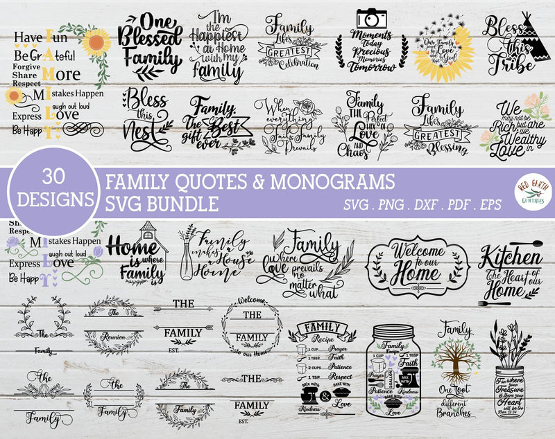 Download BIG family Bundle SVG,Family quotes,family monograms bundle SVG,PNG,DXF - So Fontsy