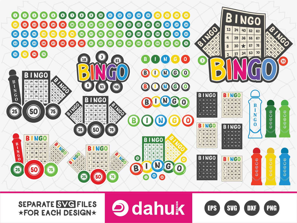 Bingo SVG, Bingo 75 Balls SVG, Bingo Cards SVG, Bingo Dauber Svg - So ...