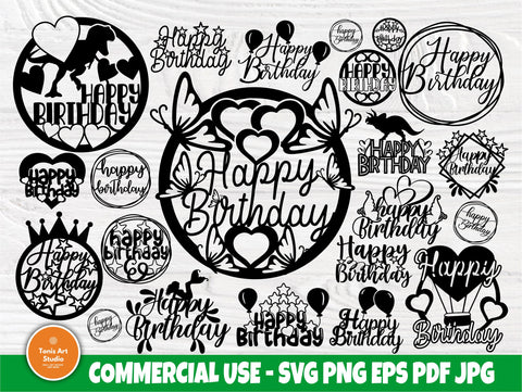 Download Birthday Cake Topper Svg Happy Birthday Svg So Fontsy